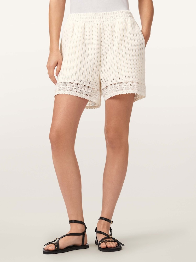 AllSaints White Elma Crochet Shorts - Image 1 of 8 AllSaints White Elma Crochet Shorts - Image 1 of 8