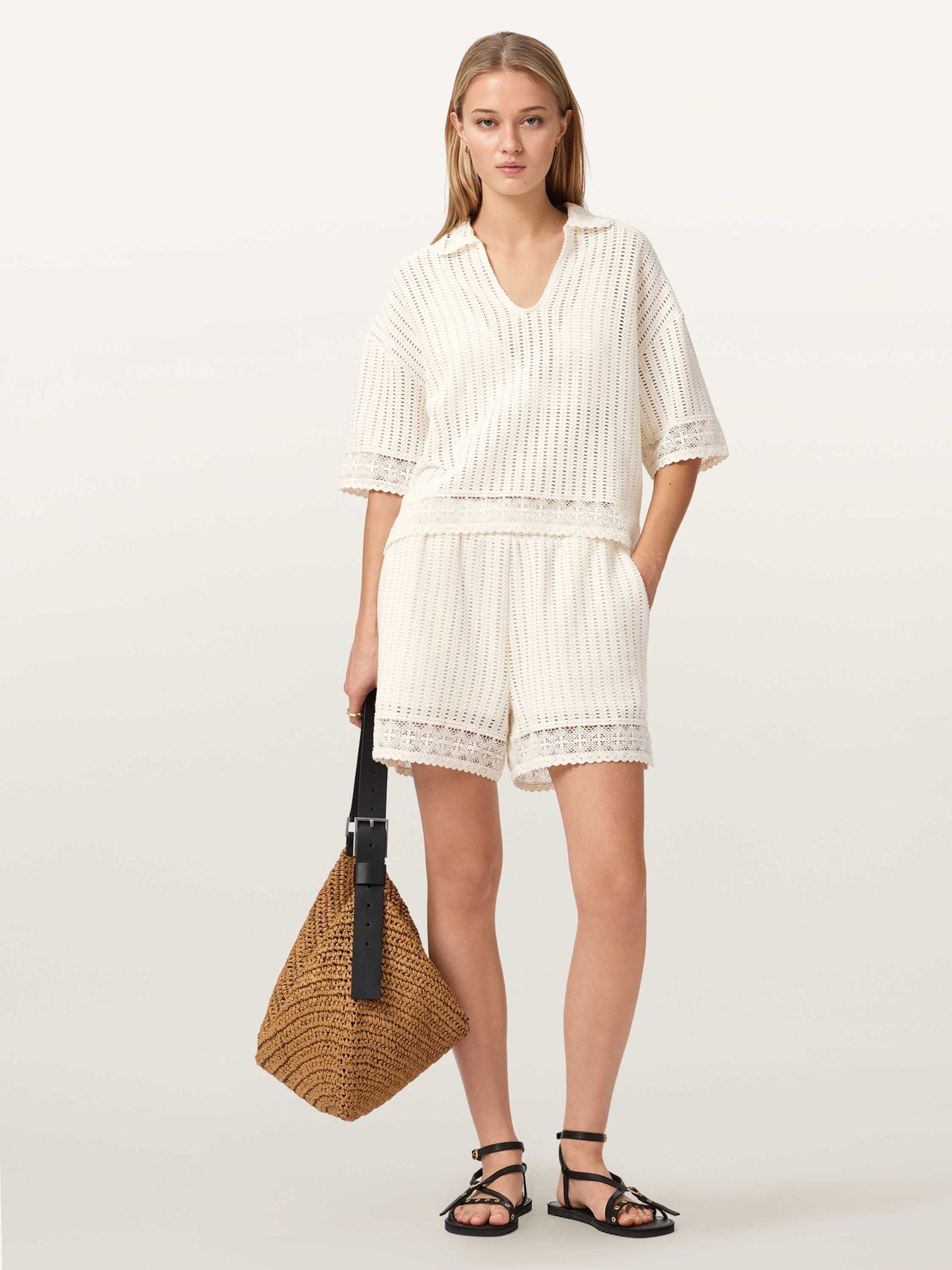 Buy AllSaints White Elma Crochet Shorts from Next USA