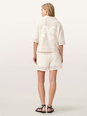 AllSaints White Elma Crochet Shorts - Image 7 of 8