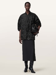 AllSaints Black Bayse Bomber Jacket - Image 1 of 5