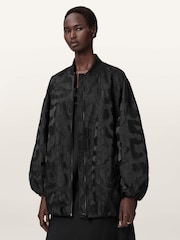 AllSaints Black Bayse Bomber Jacket - Image 2 of 5