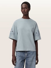 AllSaints Blue Lola Amelie T-Shirt - Image 2 of 8