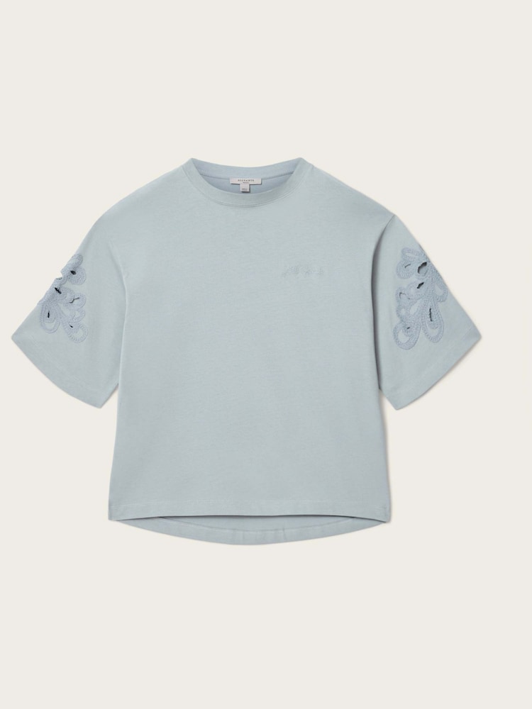 AllSaints Blue Lola Amelie T-Shirt - Image 8 of 8 AllSaints Blue Lola Amelie T-Shirt - Image 8 of 8