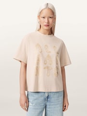 AllSaints Natural Ella Lisa T-Shirt - Image 1 of 7