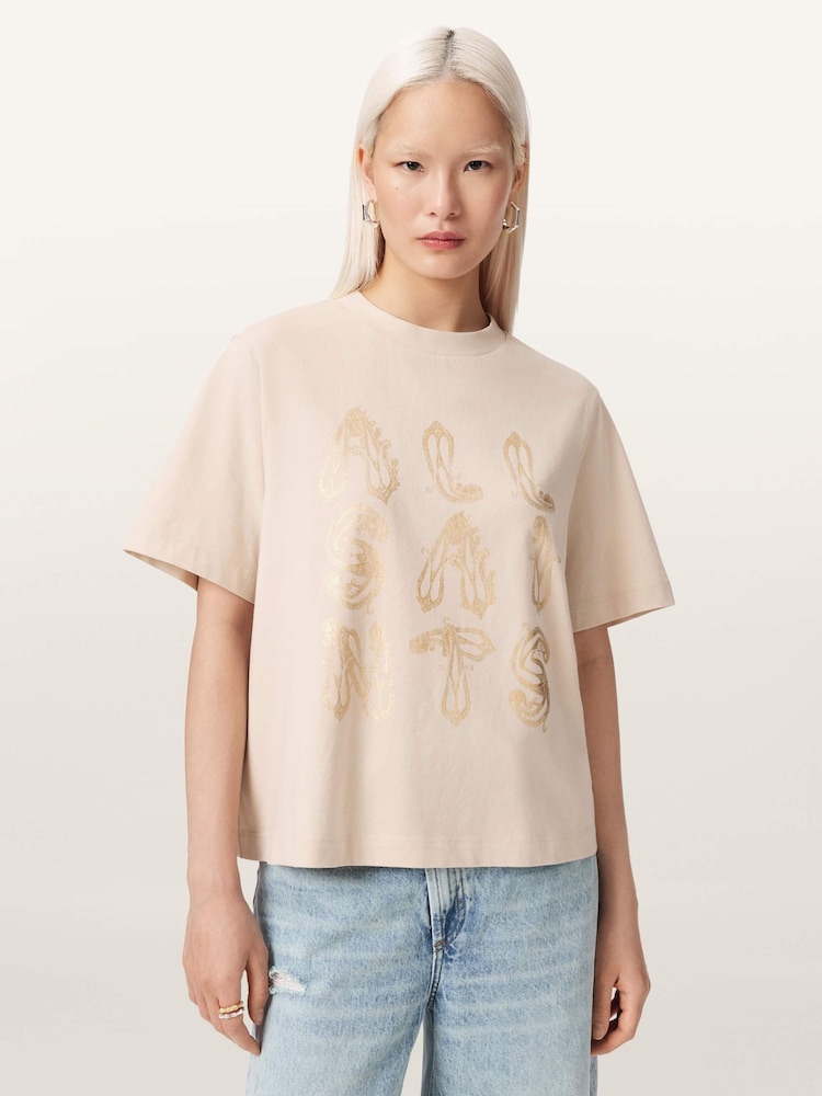AllSaints Natural Ella Lisa T-Shirt - Image 1 of 7