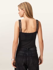 AllSaints Black Celena Top - Image 3 of 8
