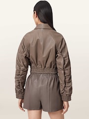 AllSaints Brown Anouk Bomber Jacket - Image 6 of 7