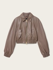AllSaints Brown Anouk Bomber Jacket - Image 7 of 7