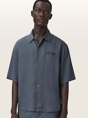 AllSaints Blue Circe Short Sleeve Shirt - Image 2 of 4