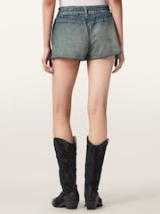 AllSaints Blue Asher Terry Shorts - Image 4 of 8