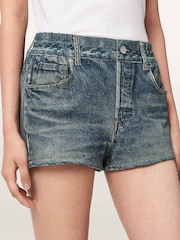 AllSaints Blue Asher Terry Shorts - Image 6 of 8