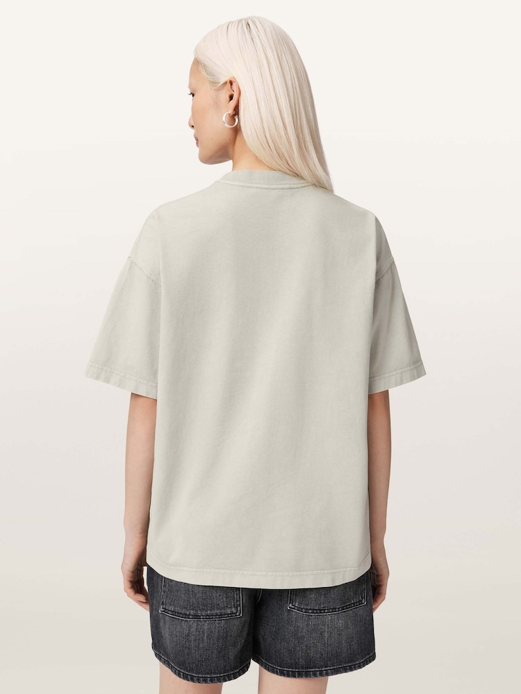 AllSaints Grey Insignia Etta T-Shirts - Image 2 of 6 AllSaints Grey Insignia Etta T-Shirts - Image 2 of 6