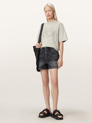 AllSaints Grey Insignia Etta T-Shirts - Image 3 of 6