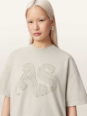 AllSaints Grey Insignia Etta T-Shirts - Image 5 of 6