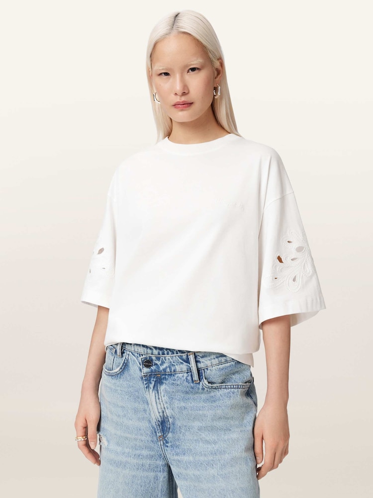 AllSaints White Lola Amelie T-Shirt - Image 1 of 7 AllSaints White Lola Amelie T-Shirt - Image 1 of 7