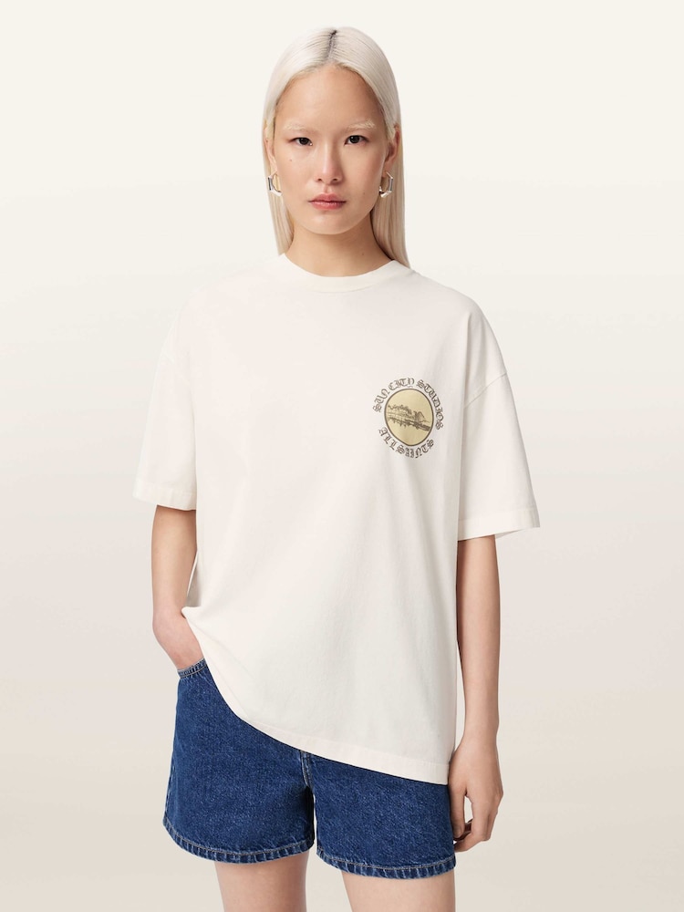 AllSaints White Sun City Etta T-Shirt - Image 1 of 7 AllSaints White Sun City Etta T-Shirt - Image 1 of 7