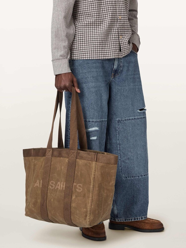 AllSaints Brown Layo Canvas Tote - Image 1 of 3 AllSaints Brown Layo Canvas Tote - Image 1 of 3