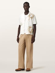 AllSaints Cream Fleur Lis Short Sleeve Shirt - Image 1 of 3
