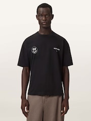 AllSaints Black Spinner Short Sleeve Crew Neck T-Shirt - Image 1 of 2