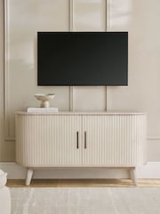 Grey Hyde Tambour Door Oak Veneer TV Unit - Image 1 of 7