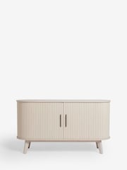 Grey Hyde Tambour Door Oak Veneer TV Unit - Image 2 of 7