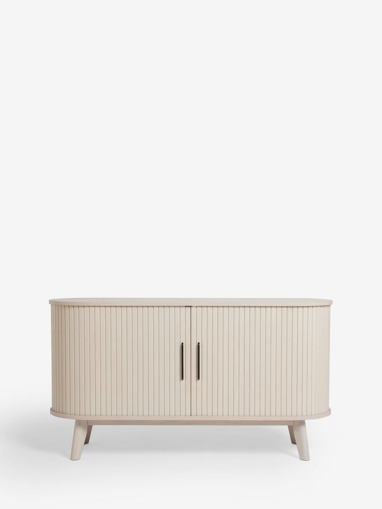 Grey Hyde Tambour Door Oak Veneer TV Unit - Image 2 of 7