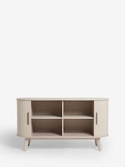Grey Hyde Tambour Door Oak Veneer TV Unit - Image 3 of 7