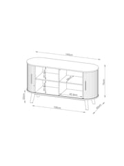 Grey Hyde Tambour Door Oak Veneer TV Unit - Image 5 of 7