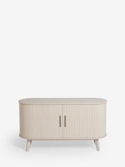 Grey Hyde Tambour Door Oak Veneer TV Unit - Image 6 of 7