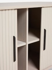 Grey Hyde Tambour Door Oak Veneer TV Unit - Image 7 of 7