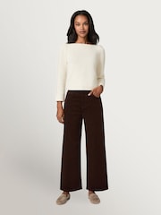 Paige Brown Arellia Ankle High Rise Barrel Leg Corduroy Trousers - Image 1 of 4