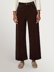 Paige Brown Arellia Ankle High Rise Barrel Leg Corduroy Trousers - Image 2 of 4