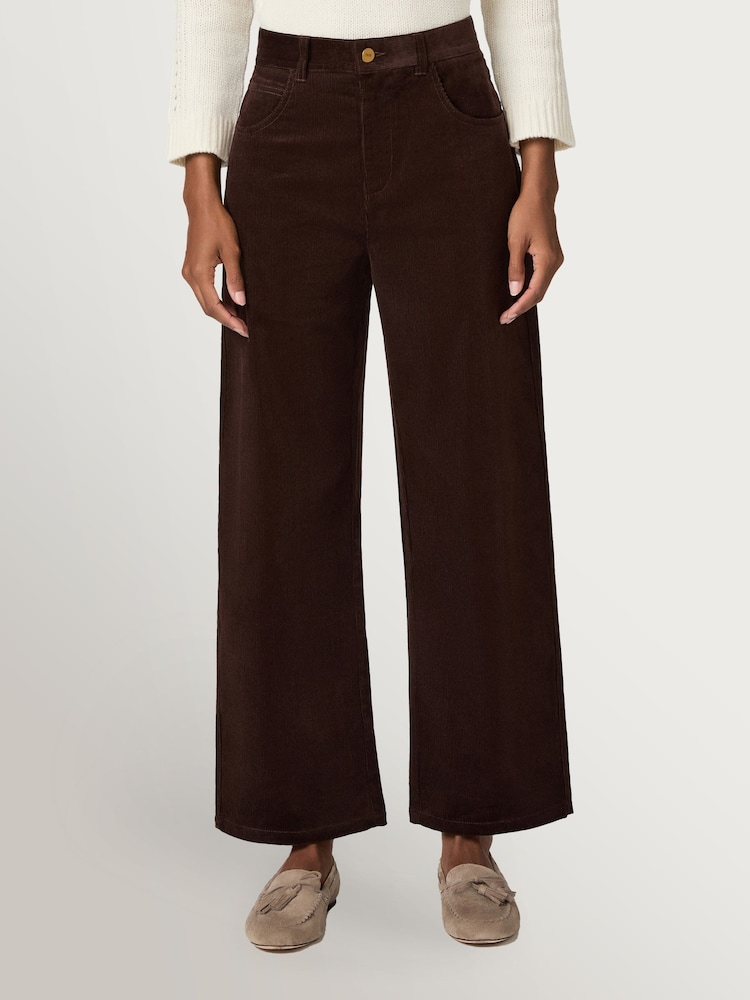 Paige Brown Arellia Ankle High Rise Barrel Leg Corduroy Trousers - Image 2 of 4 Paige Brown Arellia Ankle High Rise Barrel Leg Corduroy Trousers - Image 2 of 4