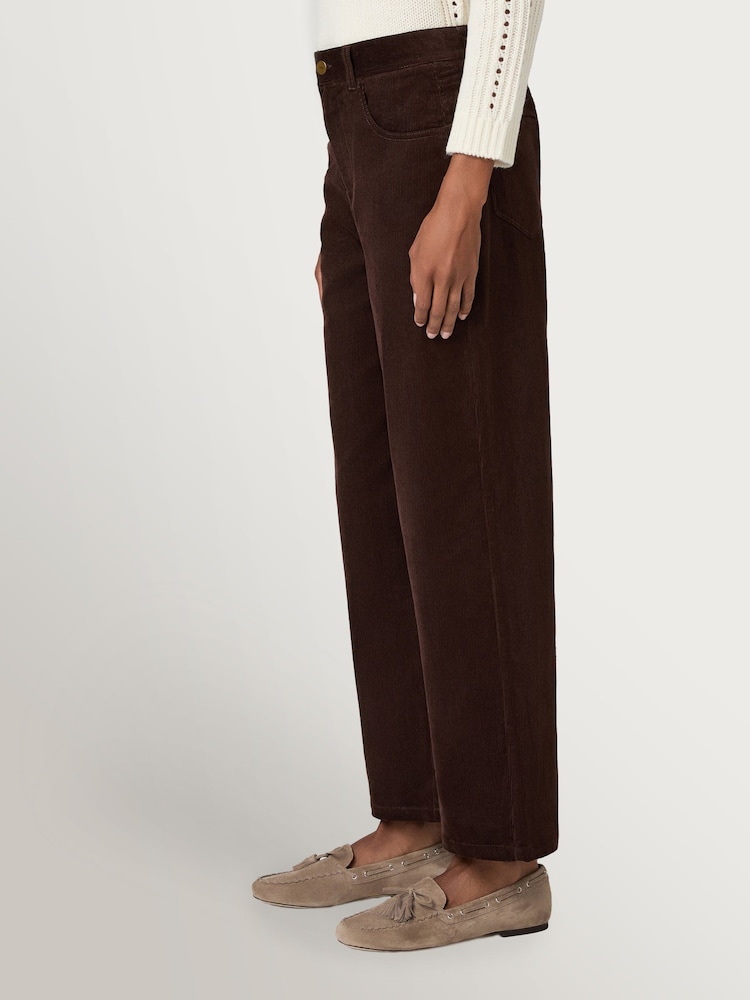 Paige Brown Arellia Ankle High Rise Barrel Leg Corduroy Trousers - Image 4 of 4 Paige Brown Arellia Ankle High Rise Barrel Leg Corduroy Trousers - Image 4 of 4