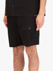 Luke 1977 Black Kaho Black Linen Shorts - Image 3 of 7