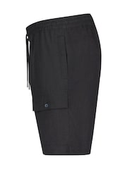 Luke 1977 Black Kaho Black Linen Shorts - Image 6 of 7
