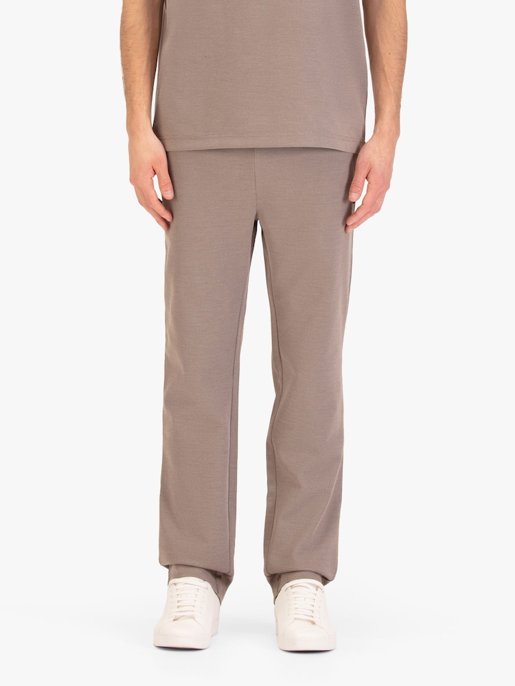 Luke 1977 Brown Eiffel Fawn Uncuffed Joggers - Image 1 of 7
