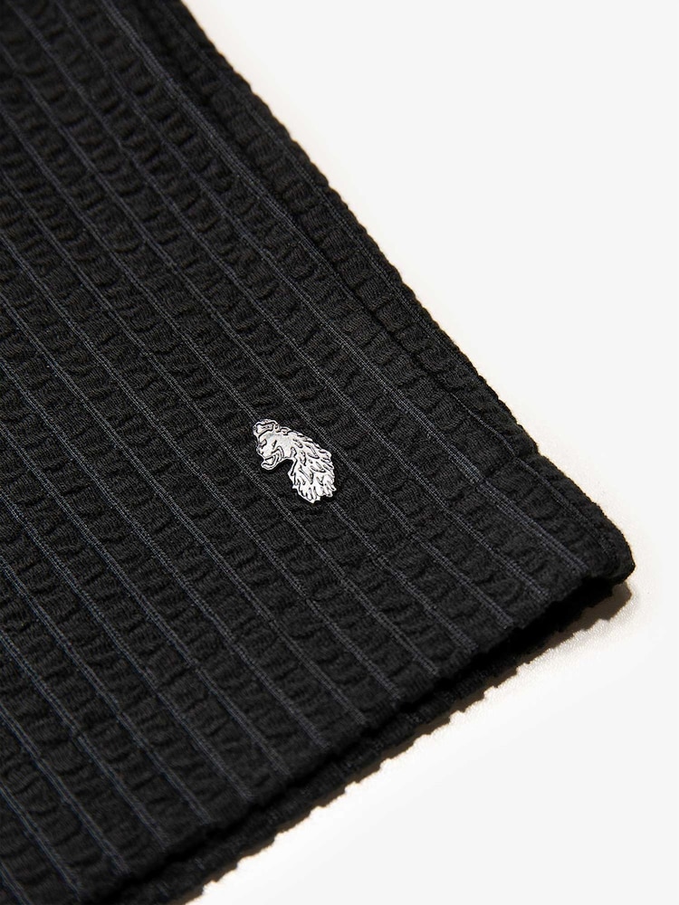 Luke 1977 Black Waffle Textured Shorts - Image 7 of 7