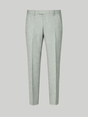 Harry Brown Green Slim Fit Linen Blend Suit Trousers - Image 7 of 8
