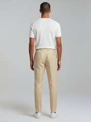 Harry Brown Yellow Slim Fit Linen Blend Suit Trousers - Image 3 of 8