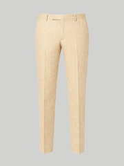 Harry Brown Yellow Slim Fit Linen Blend Suit Trousers - Image 7 of 8