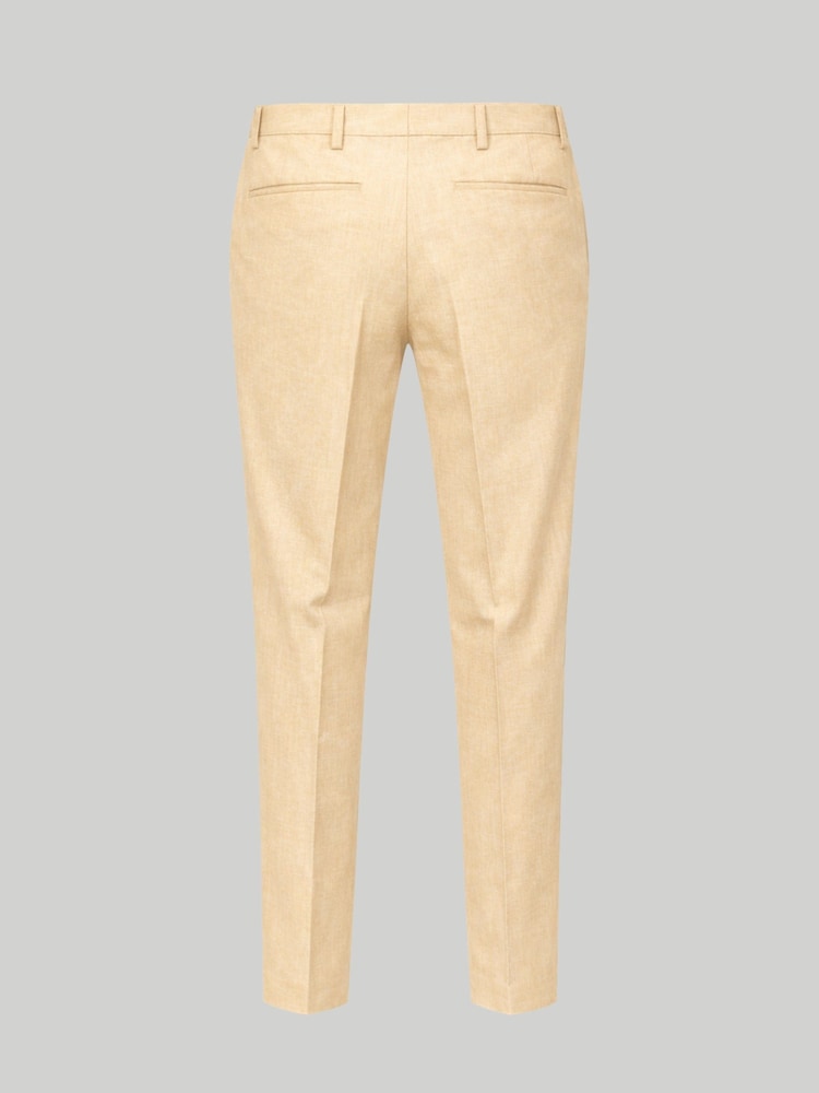 Harry Brown Yellow Slim Fit Linen Blend Suit Trousers - Image 8 of 8