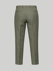 Harry Brown Olive Green Slim Fit Linen Blend Suit Trousers - Image 7 of 7