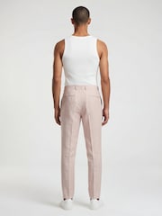 Harry Brown Pink Slim Fit Linen Blend Suit Trousers - Image 2 of 6