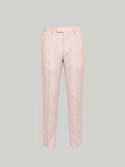 Harry Brown Pink Slim Fit Linen Blend Suit Trousers - Image 5 of 6