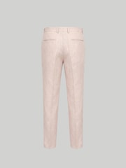 Harry Brown Pink Slim Fit Linen Blend Suit Trousers - Image 6 of 6