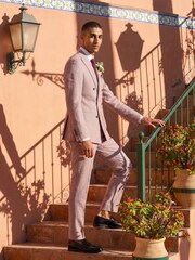 Harry Brown Red Slim Fit Linen Blend Suit Trousers - Image 1 of 7