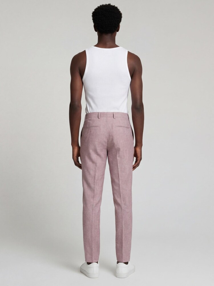 Harry Brown Red Slim Fit Linen Blend Suit Trousers - Image 2 of 7 Harry Brown Red Slim Fit Linen Blend Suit Trousers - Image 2 of 7