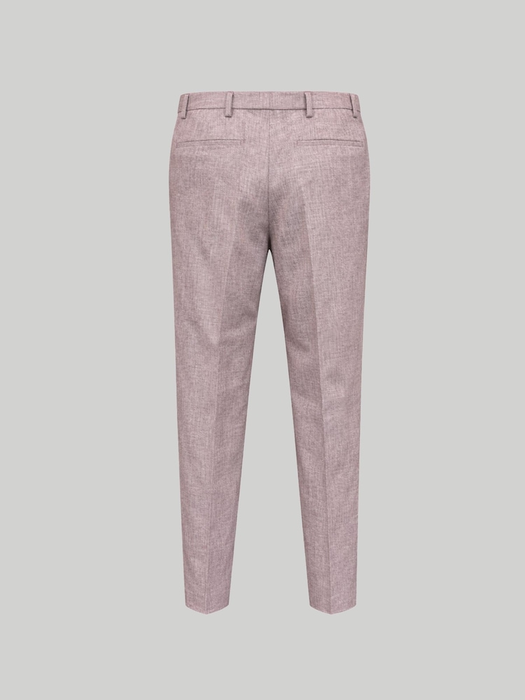 Harry Brown Red Slim Fit Linen Blend Suit Trousers - Image 6 of 6 Harry Brown Red Slim Fit Linen Blend Suit Trousers - Image 6 of 6
