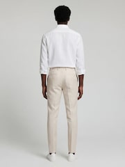 Harry Brown Natural Slim Fit Linen Blend Suit Trousers - Image 2 of 8